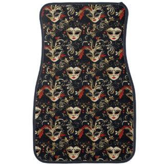 Black Masquerade Mask Car Floor Mat