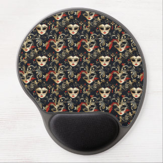 Black Masquerade Mask  Gel Mouse Pad