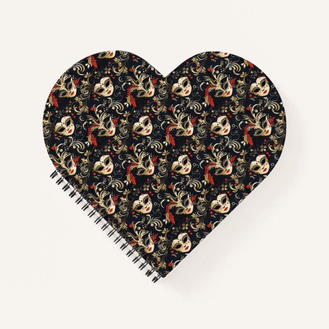 Black Masquerade Mask  Notebook (Front)