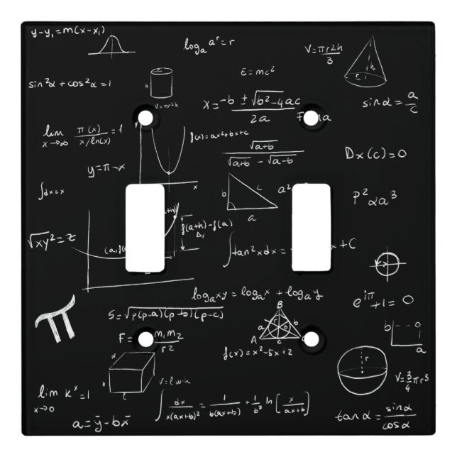 Black Math Light Switch Cover (Front)
