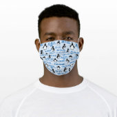 black math penguin adult cloth face mask (Worn)