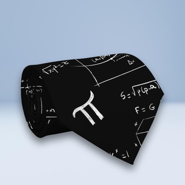 Black Mathematics Equations for Math Teacher Neck Tie (Creator Uploaded)