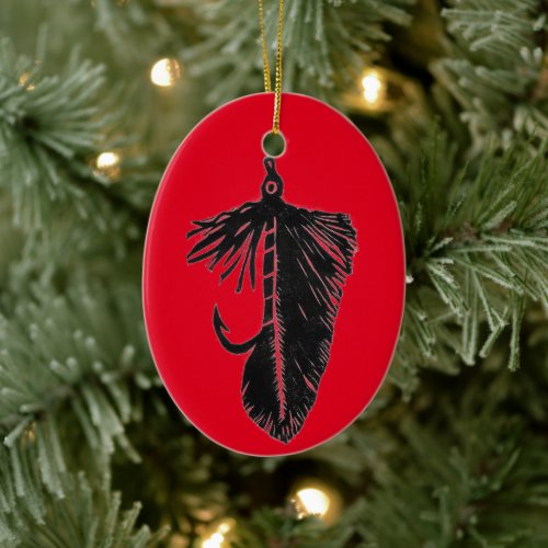Black "Matuka" streamer"  Christmas Ornament