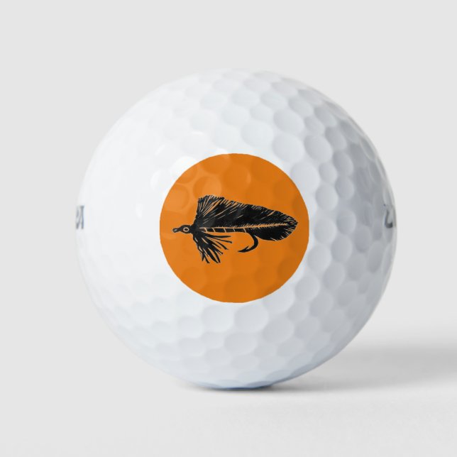 Black Matuka streamer, fly fishing, fly tying art Golf Balls (Front)