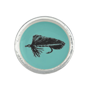 Black Matuka streamer fly fishing, fly tying art Ring