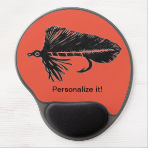 Black Matuka streamer, fly tying, fly fishing art Gel Mouse Pad