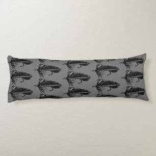 Black Matuka Trout Fly fly fishing streamer        Body Pillow