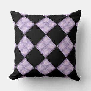 Black & Mauve Checkerboard Pattern Throw Pillow