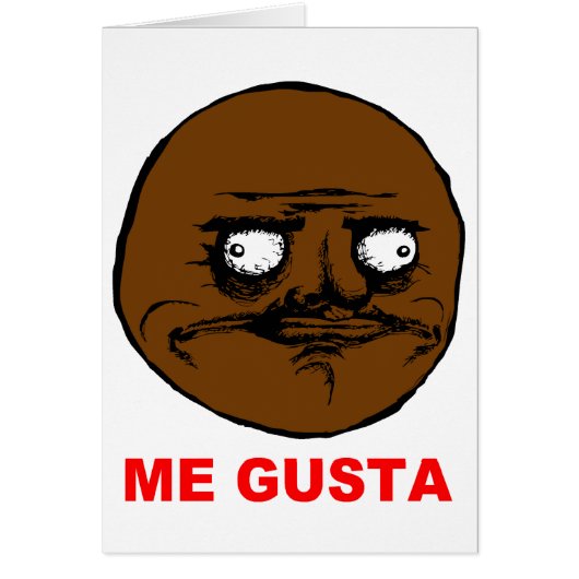 Black Me Gusta Rage Face Meme Cards (Front)