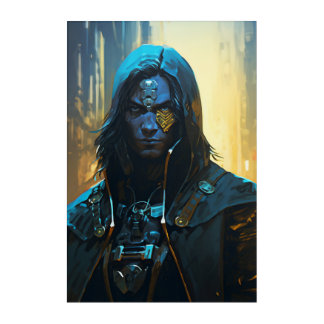 black me in cyberpunk acrylic print