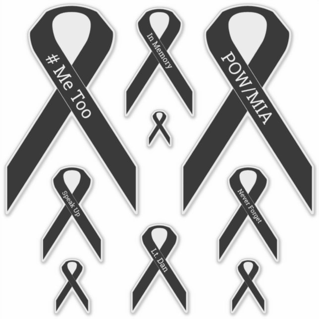 [Black] #ME TOO, POW/MIA Awareness Ribbon Vinyl Sticker (Front)