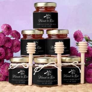 Black meant to bee Baby Shower Favor Honey Jar Favors