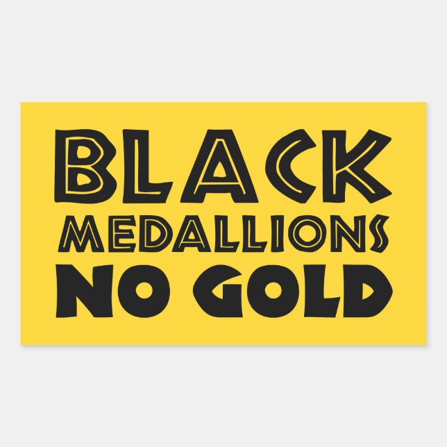 BLACK MEDALLIONS NO GOLD RECTANGULAR STICKER (Front)
