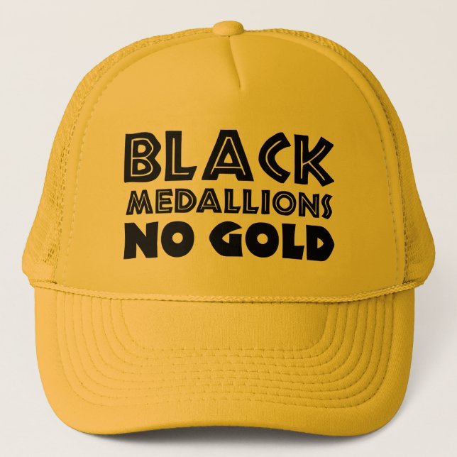 BLACK MEDALLIONS NO GOLD TRUCKER HAT (Front)