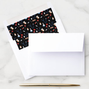 Black Medical Equipment Doctor Stationery Envelope Liner