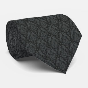 Black Medieval Dragons Neck Tie