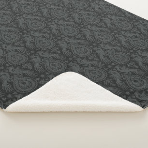 Black Medieval Dragons Sherpa Blanket