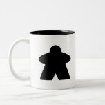 Black Meeple Board Game Piece Two-Tone Coffee Mug