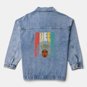 Black Melanin Queen Afro Women Girl Apparel Africa Denim Jacket