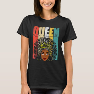 Black Melanin Queen Afro Women Girl Apparel Africa T-Shirt