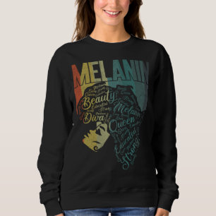 Black Melanin Queen Apparel African American Afro  Sweatshirt