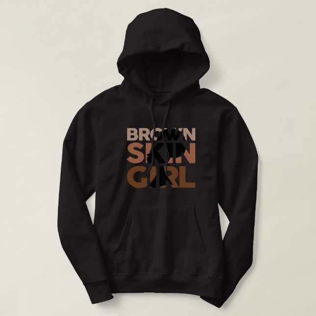 Black Melanin Queen Magic Brown Skin Girl Juneteen Hoodie (Design Front)
