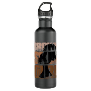 Black Melanin Queen Magic Brown Skin Girl Juneteen Stainless Steel Water Bottle