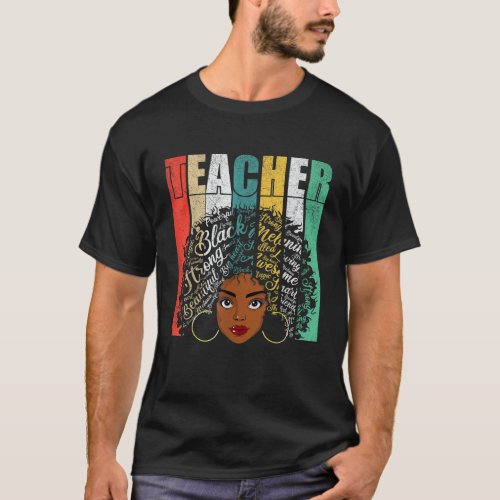 Black Melanin Teacher Apparel Women American Afric T_Shirt