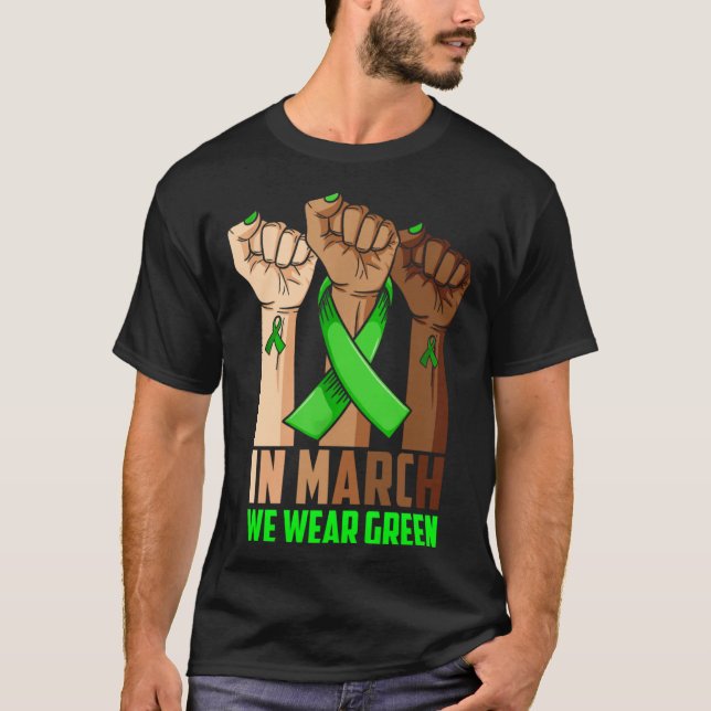Black Melanin We Wear Green Cerebral Palsy CP Awar T-Shirt (Front)