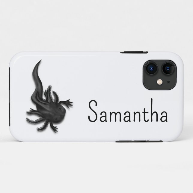 Black Melanoid Axolotl Art Case-Mate iPhone Case (Back (Horizontal))