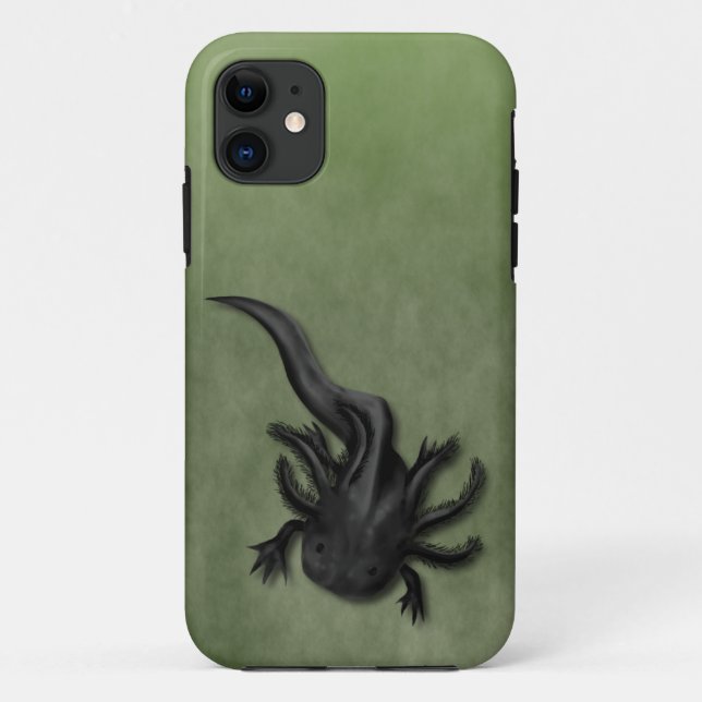 Black Melanoid Axolotl Art Case-Mate iPhone Case (Back)