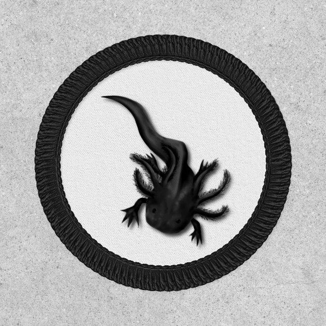 Black Melanoid Axolotl Art Patch (Front)