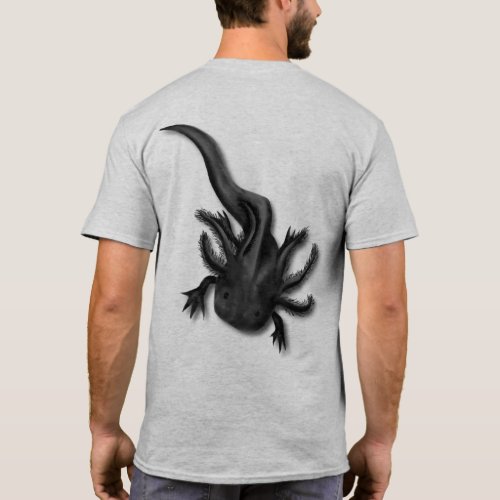 Black Melanoid Axolotl Art T_Shirt