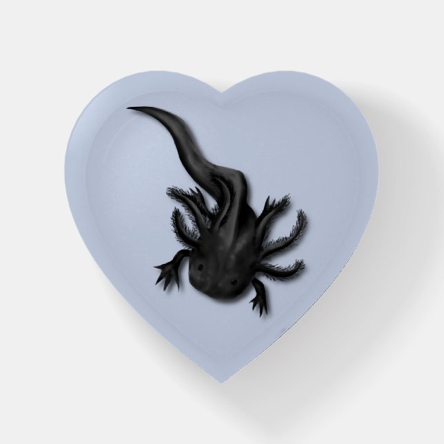 Black Melanoid Axolotl Paperweight (Front)