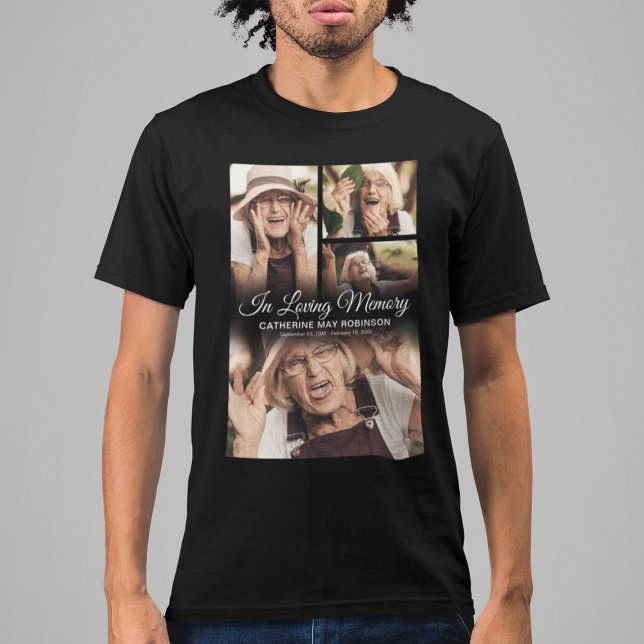 Black Memorial Photo Tribute T-Shirt (Creator Uploaded)