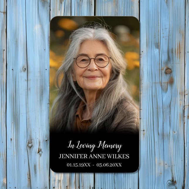 Black Memorial Poem Sympathy Funeral Prayer Card (Creator Uploaded)