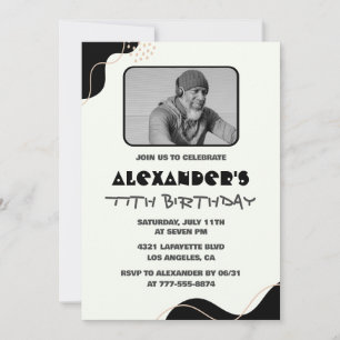 Black Men 77th birthday invitations 