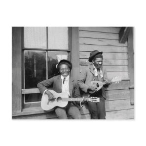 Black Men Playing Guitar, 1902 Postcard