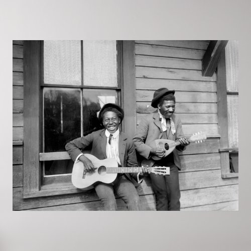 Black Men Playing Guitar 1902 Poster