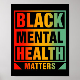 Black Mental Health Problems Human Brain Counselor Poster