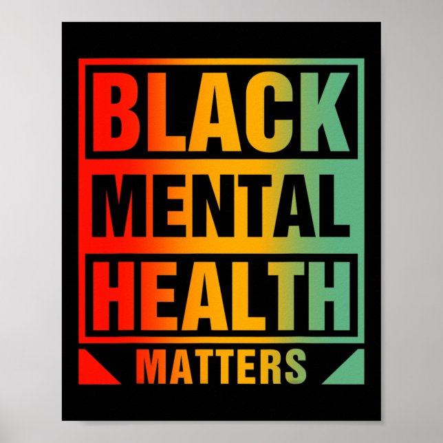 Black Mental Health Problems Human Brain Counselor Poster (Front)