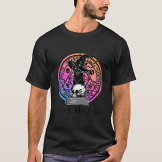 Black Meowgic Cat Witch Pentagram Witchcraft T Shi T-Shirt