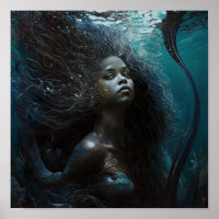 'Black Mermaid 6' Poster
