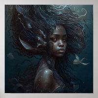 'Black Mermaid 8' Poster