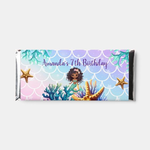 Black Mermaid Birthday Cany Wrapper Party Favors Hershey Bar Favors