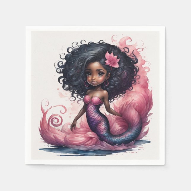 Black Mermaid Napkins (Front)
