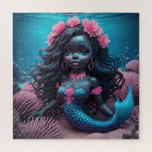 Black Mermaid Pink 2 jigsaw puzzle
