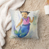 Black Mermaid Princess pillow for girls | Zazzle