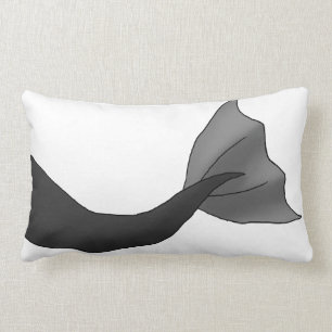 Black Mermaid Tail Lumbar Pillow