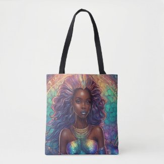 Black Mermaid Tote Bag